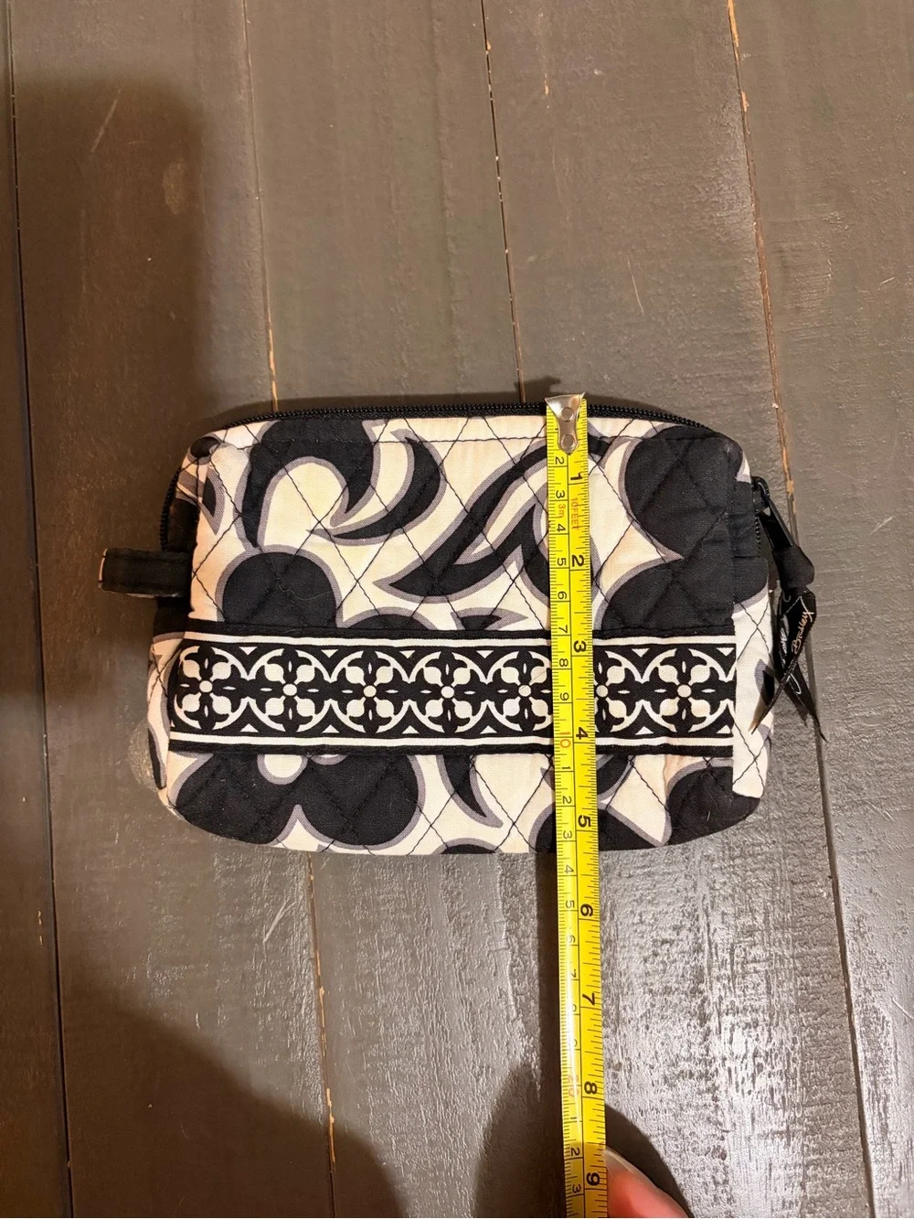 Vera Bradley Black & White Quilted Cosmetic Pouch - Stylish Women's Bag